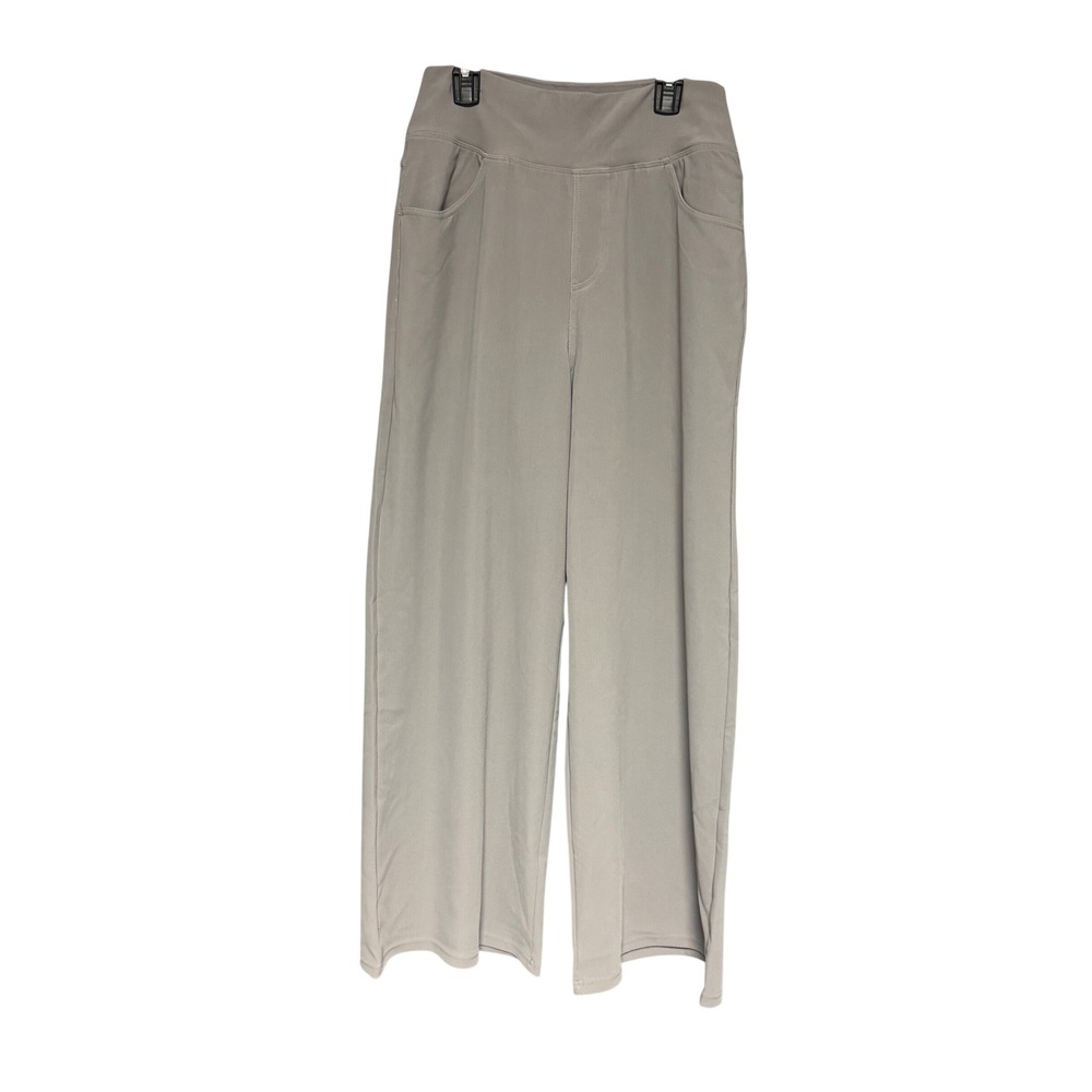 Halara Flex MicroWaffle Wide Leg Pants High Waisted Gray Comfort Size M NWT